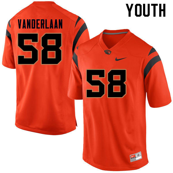 Youth #58 Rob Vanderlaan Oregon State Beavers College Football Jerseys Sale-Orange